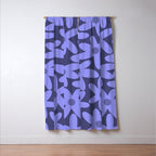 Daisy Time Retro Floral Pattern in Periwinkle Purple Window Curtain Gallery Image 3