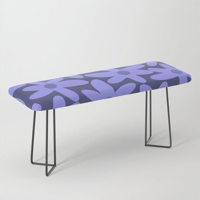 Daisy Time Retro Floral Pattern in Periwinkle Purple Bench Gallery Image 1