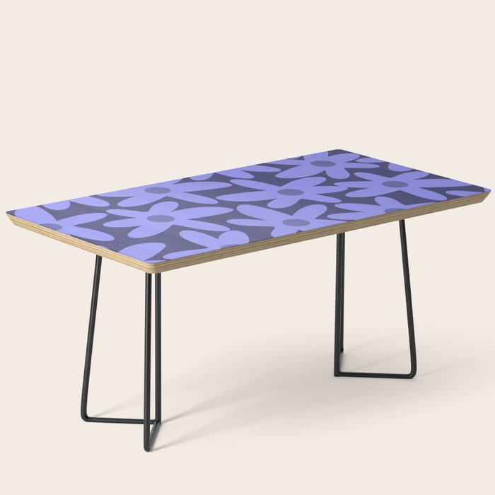 Daisy Time Retro Floral Pattern in Periwinkle Purple Coffee Table Gallery Image 1