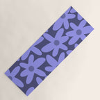 Daisy Time Retro Floral Pattern in Periwinkle Purple Yoga Mat Gallery Image 1