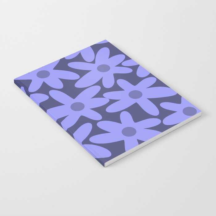 Daisy Time Retro Floral Pattern in Periwinkle Purple Notebook Gallery Image 1