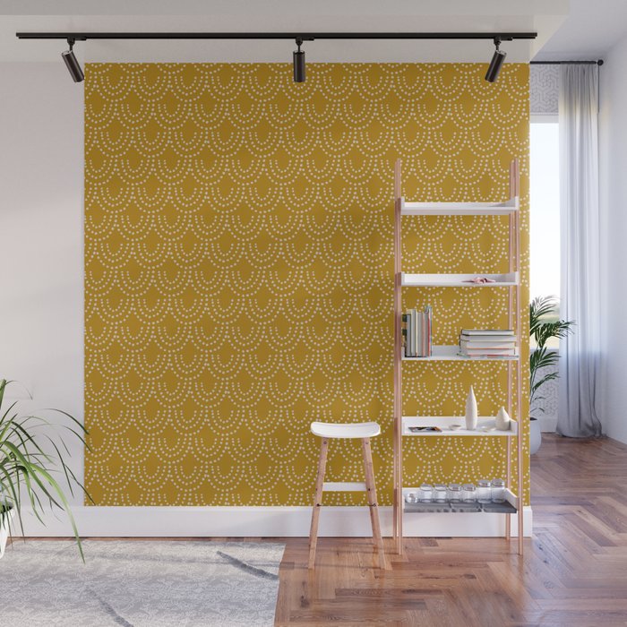 Dotted Scallop in Gold Wall Mural Gallery Image 1