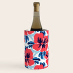 Tropical hibiscus summer flower art pattern Wine Chiller Gallery Image 3