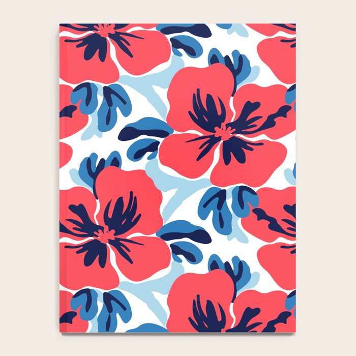 Tropical hibiscus summer flower art pattern Notebook Gallery Image 4