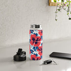 Tropical hibiscus summer flower art pattern Water Bottle Gallery Image 4