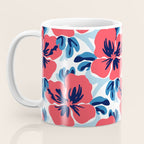 Tropical hibiscus summer flower art pattern Coffee Mug Gallery Image 3