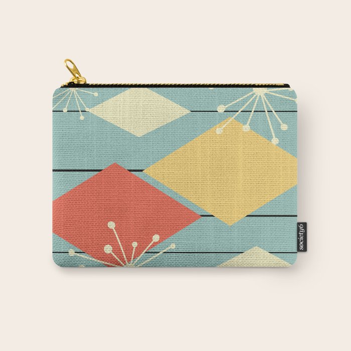 Mid Century Modern Diamonds 1960s colors Carry All Pouch