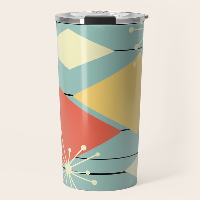 Mid Century Modern Diamonds 1960s colors Travel Mug Gallery Image 1