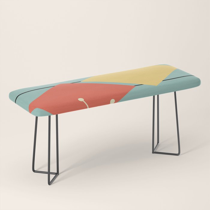 Mid Century Modern Diamonds 1960s colors Bench Gallery Image 1