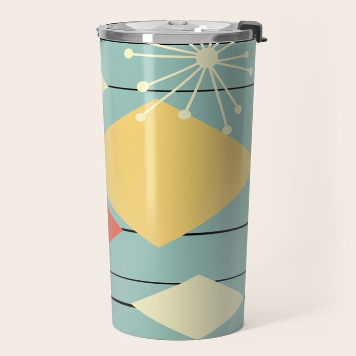 Mid Century Modern Diamonds 1960s colors Travel Mug Gallery Image 2