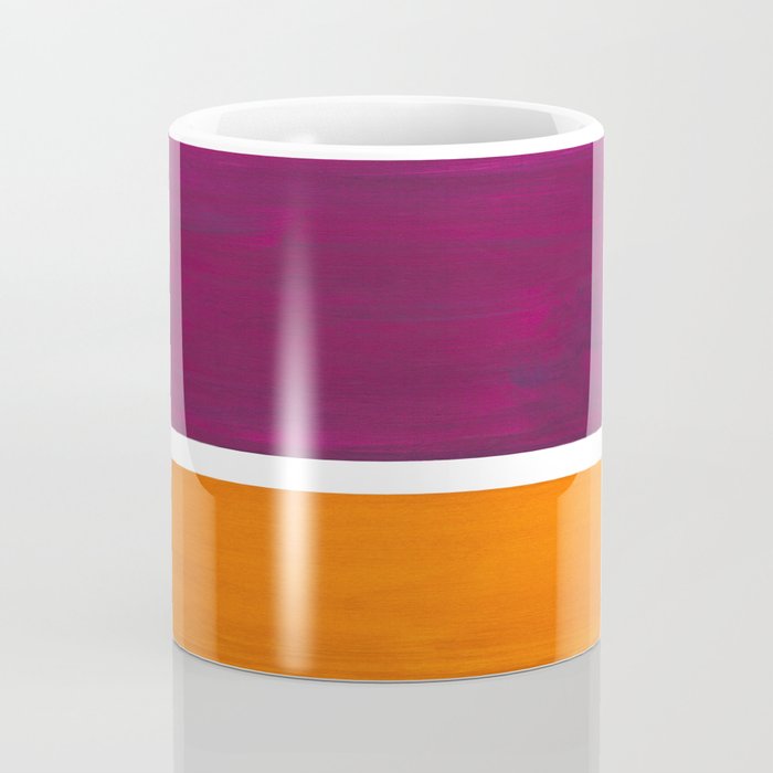 Purple Wine Yellow OchreMid Century Modern Abstract Minimalist Rothko Color Field Squares Coffee Mug Gallery Image 4