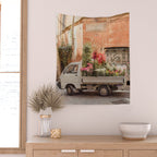 Rome cute van with lots of flowers | Roma street | Travel photography Wall Tapestry Gallery Image 2