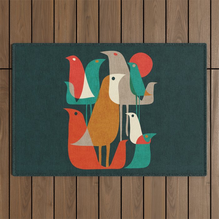 Flock of Birds Outdoor Rug Gallery Image 1