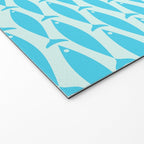 Coastal Ocean Fish Pattern in Blue Aqua Welcome Mat Gallery Image 2