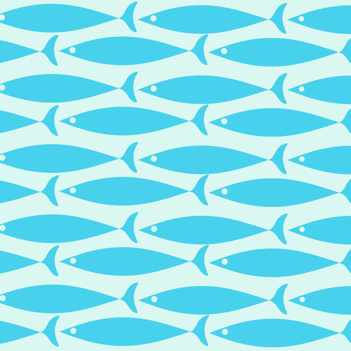 Coastal Ocean Fish Pattern in Blue Aqua Coffee Mug Gallery Image 2