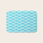 Coastal Ocean Fish Pattern in Blue Aqua Bath Mat Gallery Image 1