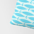Coastal Ocean Fish Pattern in Blue Aqua Pillow Sham Gallery Image 4