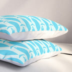 Coastal Ocean Fish Pattern in Blue Aqua Pillow Sham Gallery Image 3