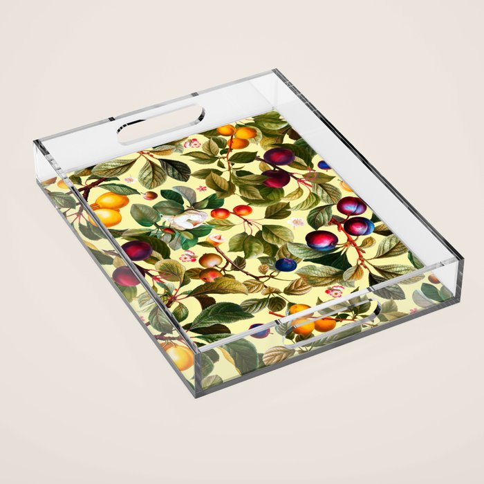 Vintage Fruit Pattern XXI Acrylic Tray Gallery Image 1