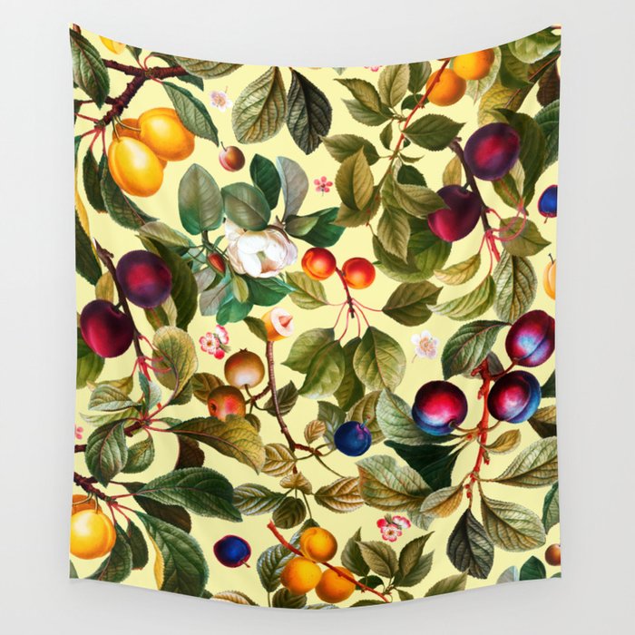 Vintage Fruit Pattern XXI Wall Tapestry Gallery Image 1