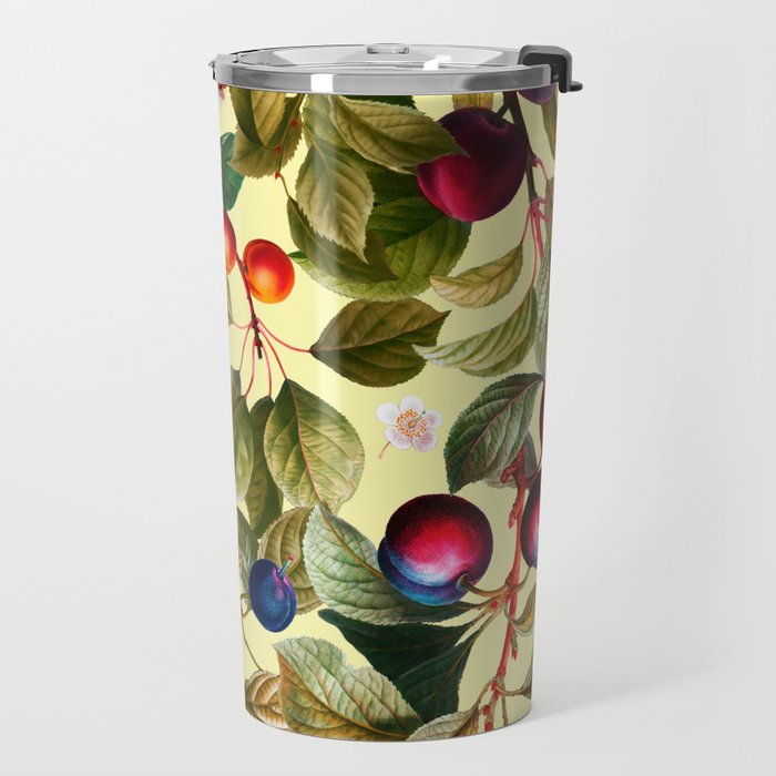 Vintage Fruit Pattern XXI Travel Mug Gallery Image 2