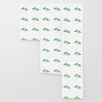 Bird Family in Celadon and Mustard on White. Minimalist Midcentury Scandinavian Wallpaper Gallery Image 3