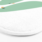 Bird Family in Celadon and Mustard on White. Minimalist Midcentury Scandinavian Bath Mat Gallery Image 3
