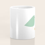 Bird Family in Celadon and Mustard on White. Minimalist Midcentury Scandinavian Coffee Mug Gallery Image 4