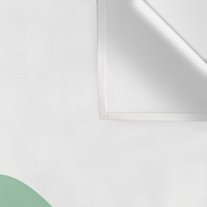 Bird Family in Celadon and Mustard on White. Minimalist Midcentury Scandinavian Wall Tapestry Gallery Image 3