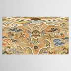 Antique 17th Century Golden Chinese Dragon Tablecloth Gallery Image 2