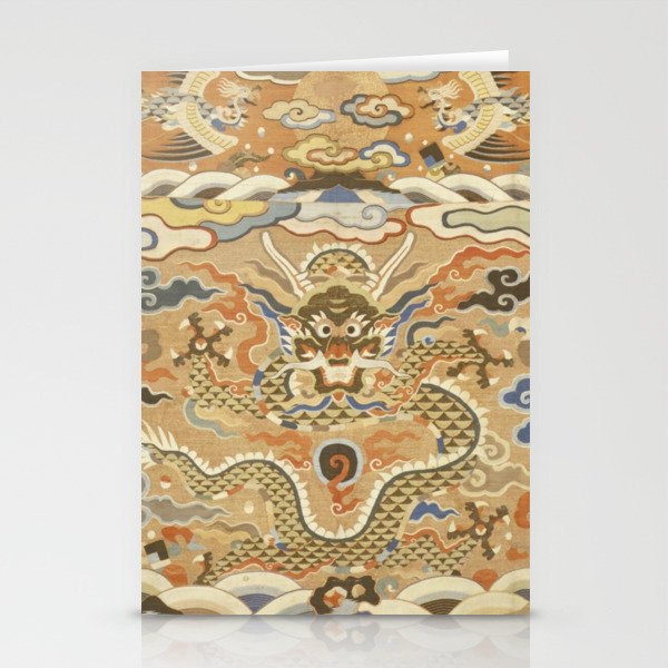 Antique 17th Century Golden Chinese Dragon Stationery Card Gallery Image 2