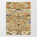 Antique 17th Century Golden Chinese Dragon Poster Gallery Image 4