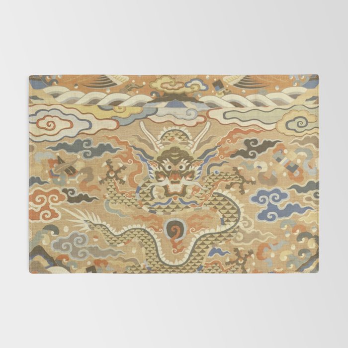 Antique 17th Century Golden Chinese Dragon Rug Gallery Image 2