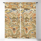 Antique 17th Century Golden Chinese Dragon Window Curtain Gallery Image 5