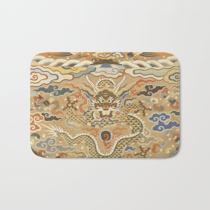Antique 17th Century Golden Chinese Dragon Bath Mat Gallery Image 1