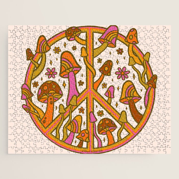Mushroom Peace Sign Jigsaw Puzzle Gallery Image 1