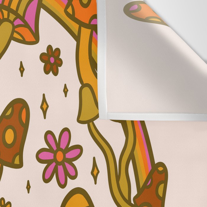 Mushroom Peace Sign Wall Tapestry Gallery Image 3