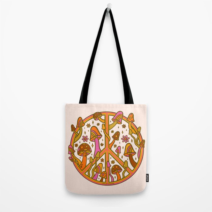 Mushroom Peace Sign Tote Bag Gallery Image 2