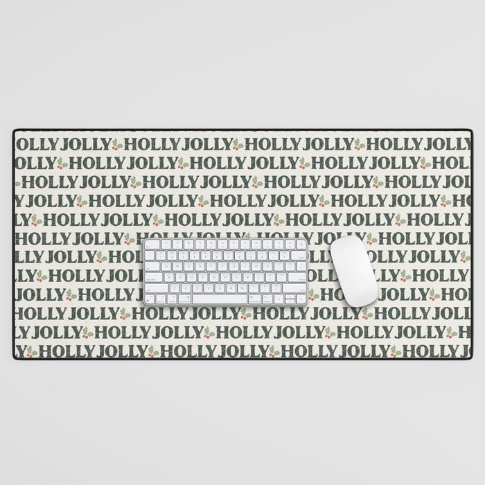 Holly Jolly Neutral Desk Mat Gallery Image 1