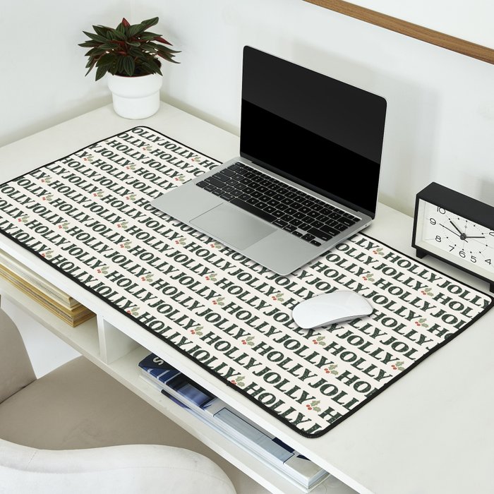 Holly Jolly Neutral Desk Mat Gallery Image 2