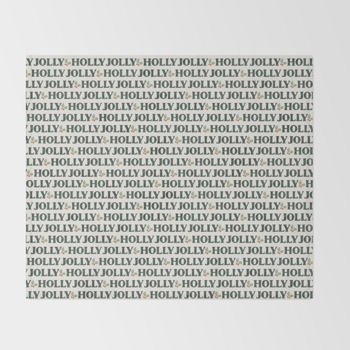 Holly Jolly Neutral Throw Blanket Gallery Image 2