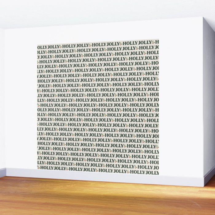 Holly Jolly Neutral Wall Mural Gallery Image 2