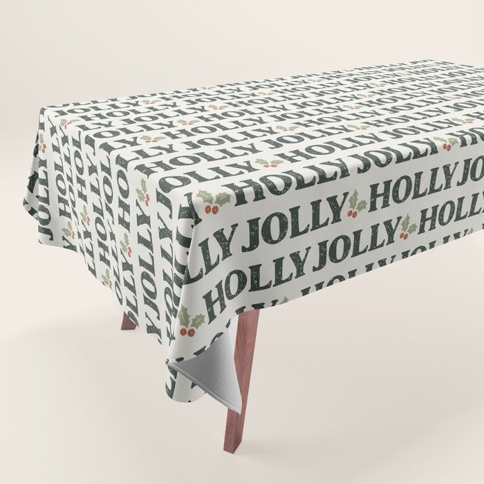 Holly Jolly Neutral Tablecloth Gallery Image 1