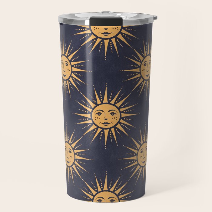 Freckled Suns - blue and gold Travel Mug Gallery Image 1