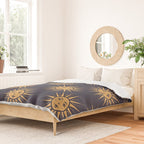 Freckled Suns - blue and gold Duvet Cover Gallery Image 2