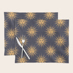Freckled Suns - blue and gold Placemat Gallery Image 1