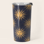 Freckled Suns - blue and gold Travel Mug Gallery Image 2