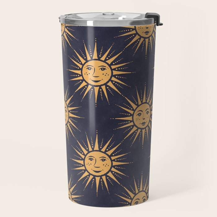 Freckled Suns - blue and gold Travel Mug Gallery Image 2