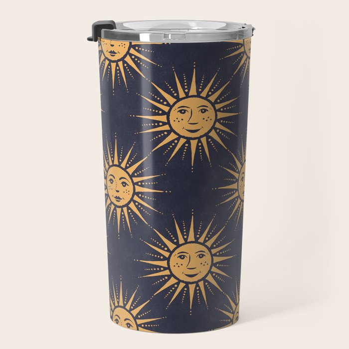 Freckled Suns - blue and gold Travel Mug Gallery Image 3