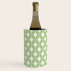 Mid Century Modern Atomic Stars Retro Starburst Pattern in Light Sage Green and Cream Wine Chiller Gallery Image 1